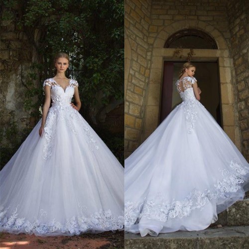 Abito sposa bianco scollo - abito, da