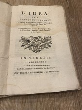 L’idea Del Perfetto Pittore IN VENEZIA Libro Antico 1772 MDCCLXXII
