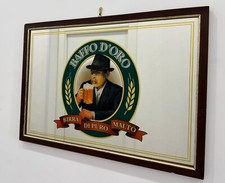 VINTAGE anni 80 - Specchio pubblicitario Birra Moretti Baffo d'oro