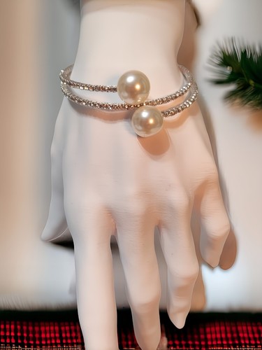 Bracciale perle cristalli - bracciale,
