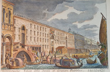 VENEZIA stampa italia Veduta della Sanità et Granari Pubblici F. Vasconi 1700
