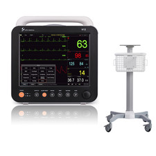 LEPU 12,1" ICU Monitor Paziente con Trolley, ECG NIBP SpO2 RESP PR TEMP (Nuovo)