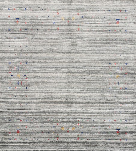 Gray tribal gabbeh square rug - tribal,