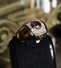 Anello oro giallo 18 kt Rubino 0,40 Kt Diamanti 0,20