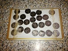 KIT SET MEDAGLIA MONETA 24 SQUADRE CALCIO ITALIA 90 BOX SERIE COMPLETA ARGENTATA