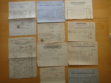 1890 circa-DIECI (10) FATTURE