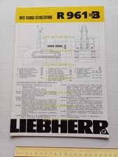 Liebherr escavatore R 961 B 1977 scheda tecnica depliant italiano originale
