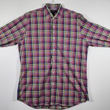 Polo Ralph Lauren Classic Fit XL TG 17 1/2 camicia uomo a quadri con bottoni Gingham 