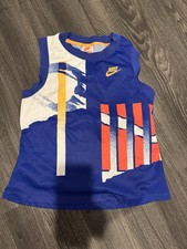 Canotta donna Nike Challenge Court blu taglia M stile tennis Andre Agassi