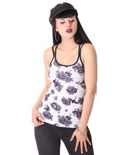 Liquore Brand Rose Sparrows tatuaggio rondini rockabilly porta spaghetti top