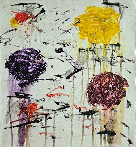 Twombly dipinto olio su - cy,