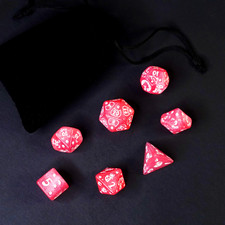 Set 7 Dadi Scintillanti Rosa
