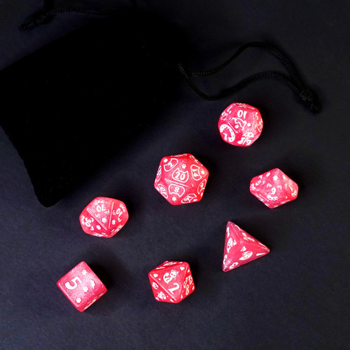 Set dadi scintillanti rosa - 7,