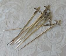 Spada stile vittoriano placcato argento 7 spiedini carne c 1880 7 Antichi spiedini