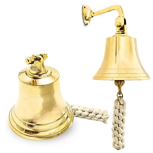 Polished brass dinner bell - 6",
