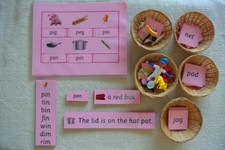 Montessori pink blue - pink, green