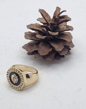 ANELLO UNISEX con testa di leone, anello oro e nero, anello nero, regalo per lui