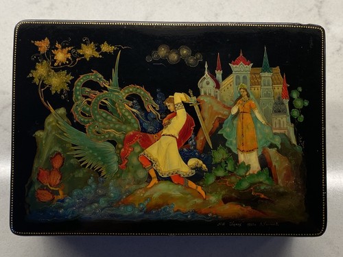 Vintage russian palekh lacquer - vintage,