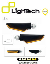 LIGHTECH COPPIA INDICATORI FRECCE SEQUENZIALI LED FRE933NER OMOLOGATE MOTO