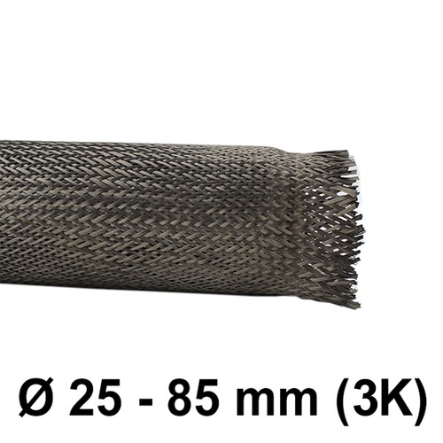 Tubo intrecciato carbonio - , 3k
