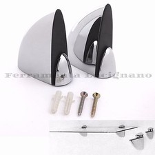 REGGIMENSOLA GANCI PER MENSOLE VETRO MODELLO PELLICANO CROMO LUCIDO REGGIMENSOLE