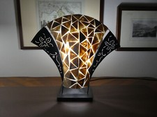 Abatjour lampada da appoggio etnica in madre perla oro