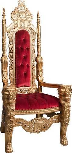 Trono legno tessuto rosso - e,