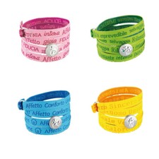 ROBERTO GIANNOTTI Bracciale W LA VITA Nascita Tessuto Colorato Charm Argento