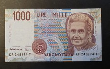 NON CIRCOLATA BANCONOTA MILLE 1000 LIRE MONTESSORI ANTONIO FAZIO 3 OTTOBRE 1990