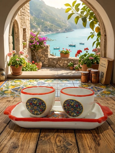 Set vassoio tazzine - +, in