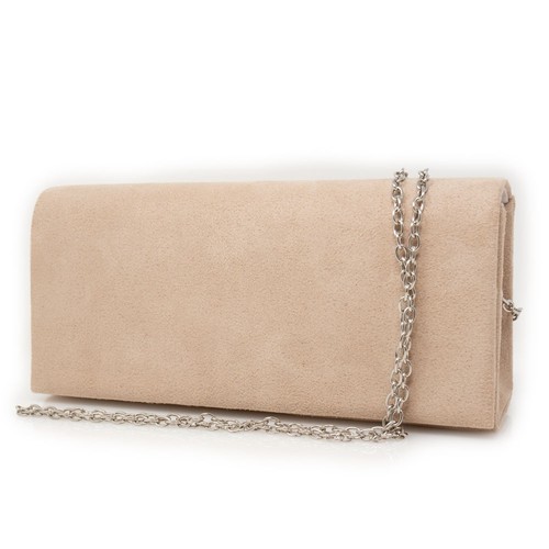Pochette beige scamosciata