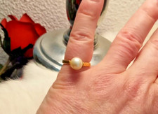 ANELLO PERLA AKOYA NATURALE COLTIVATA ORO giallo 18 carati 750 usato come nuovo
