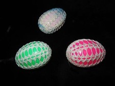 3 Hand Crocheted Easter Eggs