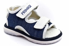 Primigi 7374022 Denim Blu Sandali Scarpe Jeans Strappi Velcro Bambino Scuola