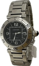 Orologio Uomo Cartier Pasha Seatimer W31077M7 Nero 40mm Automatico Ottimo A4611