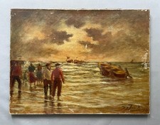 Salvataggio in mare, olio su