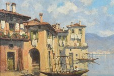 Dipinto olio su tela  Case di