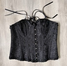 Corsetto gotico broccato nero
