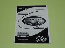 BOZZETTO BROCHURE DEPLIANT GHIA FURGONE SU TELAIO FIAT 600 MULTIPLA (R35)