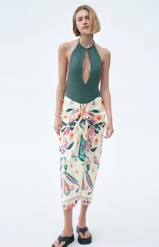 Gonna midi zara misto lino - gonna,