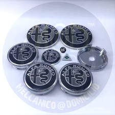 1 set 9 Pezzi 60mm Coprimozzo Nero-Argento ALFA GT 159 147 156 166 Giulietta Bre