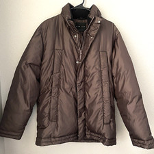 Giubbotto piumino Sisley donna grande marrone full zip invernale piuma zip tasche