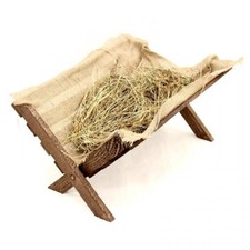 Culla in legno con fieno per Gesù Bambino misura 35x26x49 cm