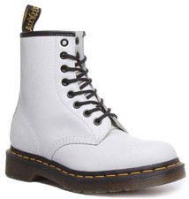 DR MARTENS 1460 Liscio Donna Pizzo Pelle Donna Stivale IN Bianco UK 3 - 8