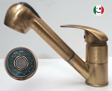 RUBINETTO MONOCOMANDO CON DOCCETTA ESTRAIBILE BRONZATO - BRONZO