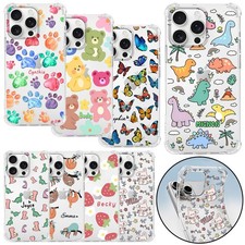 Custodia telefono TPU trasparente personalizzata animali per iPhone 16e 15 14 Plus 13 12 11