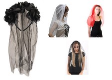 Donna Rosa Nera Velo Fiori