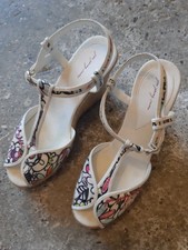 SCARPE SANDALI DONNA COLORATI  TG. 39 NERI CON ZEPPA