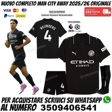 Maglia Manchester City Trasferta Reijnders 2025 2026 Away Nera Bambino Seconda