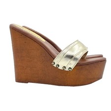 Scarpe donna zeppe alte oro